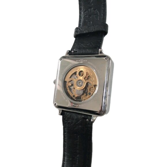 Android  AD223 Skeleton Automatic Silver 39mm Black Leather Ostrich Band - Picture 7 of 7